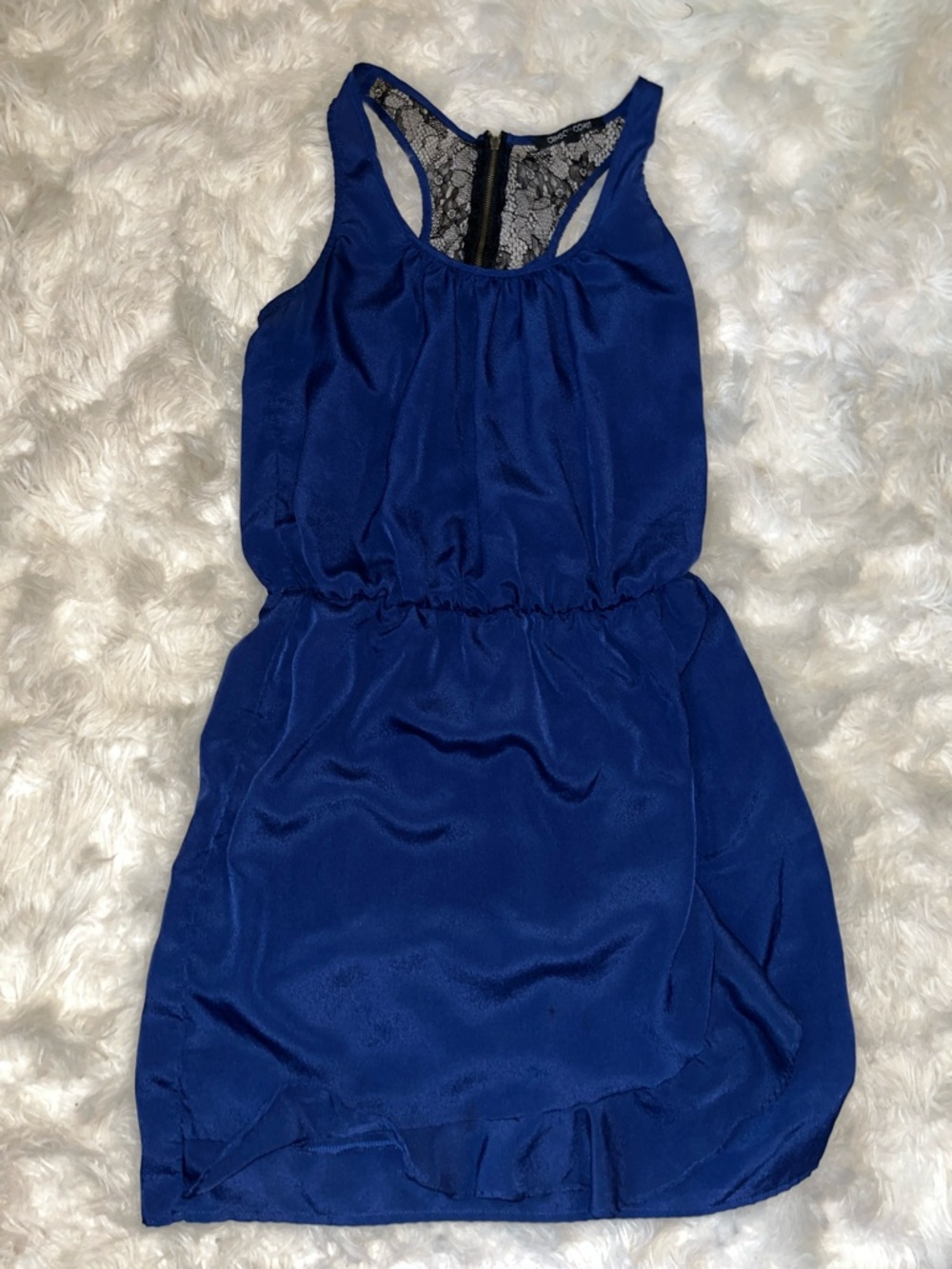 Royal Blue Lace-Back Sleeveless Dress